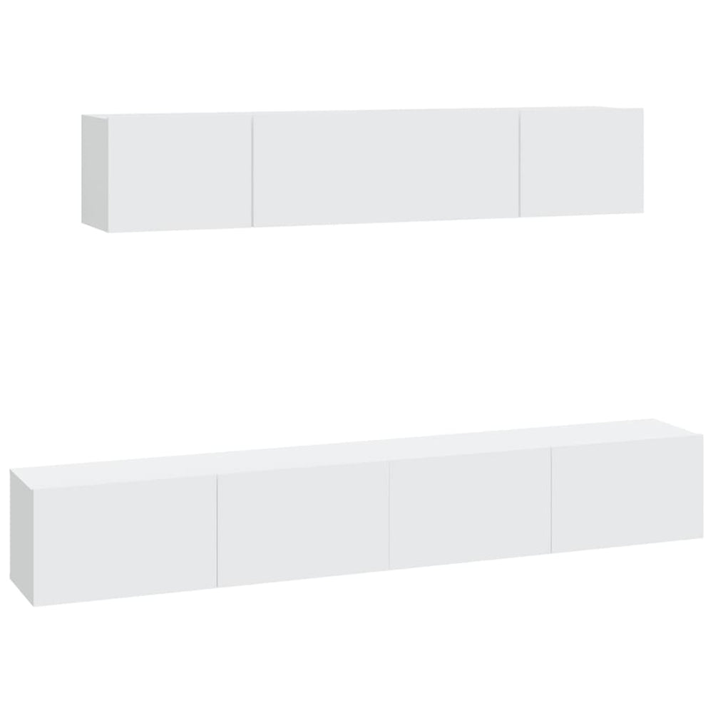 vidaXL 4-Piece TV Cabinet Set White Engineered Wood