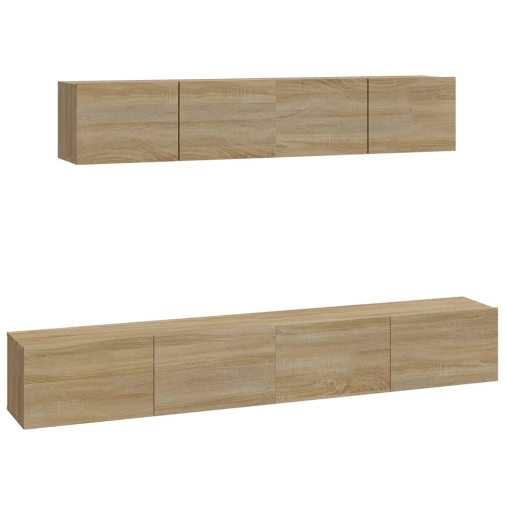 vidaXL 4-Piece TV Cabinet Set Sonoma Oak Engineered Wood