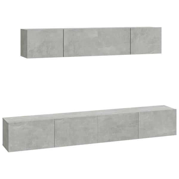 vidaXL 4-Piece TV Cabinet Set Concrete Grey Engineered Wood