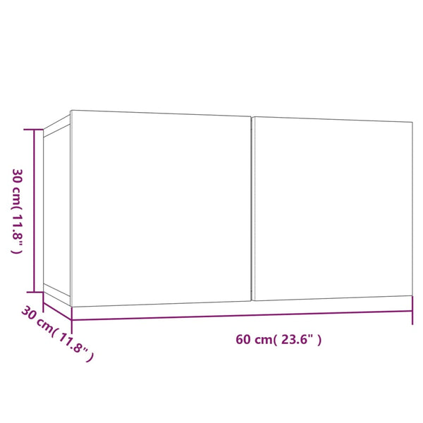 vidaXL 4-Piece TV Cabinet Set Concrete Grey Engineered Wood