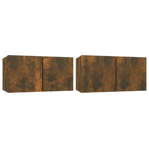 vidaXL 4-Piece TV Cabinet Set Smoked Oak Engineered Wood