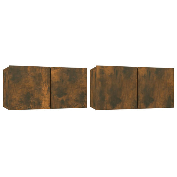 vidaXL 4-Piece TV Cabinet Set Smoked Oak Engineered Wood