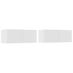 vidaXL 4-Piece TV Cabinet Set White Engineered Wood
