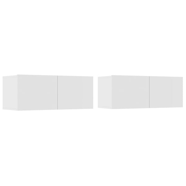 vidaXL 4-Piece TV Cabinet Set White Engineered Wood