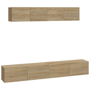 vidaXL 4-Piece TV Cabinet Set Sonoma Oak Engineered Wood