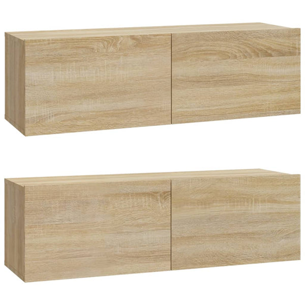 vidaXL 4-Piece TV Cabinet Set Sonoma Oak Engineered Wood