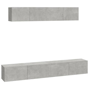 vidaXL 4-Piece TV Cabinet Set Concrete Grey Engineered Wood