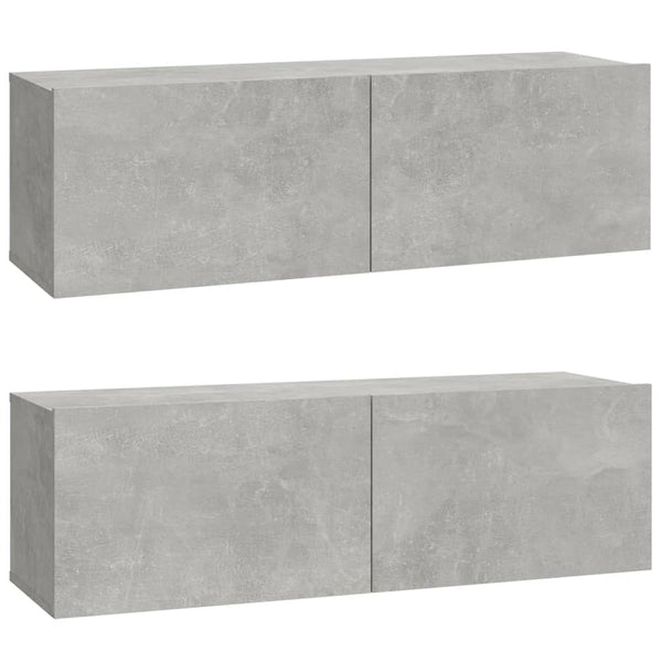 vidaXL 4-Piece TV Cabinet Set Concrete Grey Engineered Wood