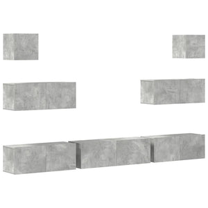 vidaXL 7-Piece TV Cabinet Set Concrete Grey Engineered Wood