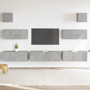 vidaXL 7-Piece TV Cabinet Set Concrete Grey Engineered Wood