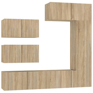 vidaXL 6-Piece TV Cabinet Set Sonoma Oak Engineered Wood