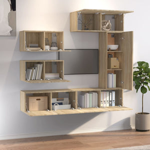 vidaXL 6-Piece TV Cabinet Set Sonoma Oak Engineered Wood