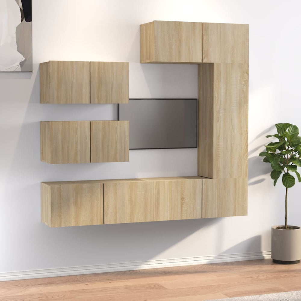 vidaXL 6-Piece TV Cabinet Set Sonoma Oak Engineered Wood