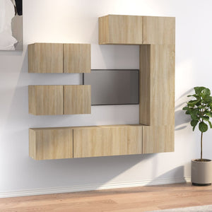 vidaXL 6-Piece TV Cabinet Set Sonoma Oak Engineered Wood