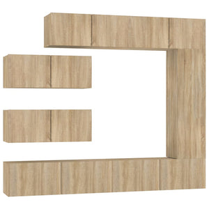 vidaXL 7-Piece TV Cabinet Set Sonoma Oak Engineered Wood
