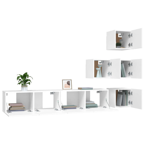 vidaXL TV Wall Cabinet White Engineered Wood