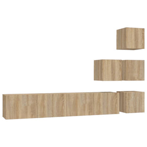 vidaXL TV Wall Cabinet Sonoma Oak Engineered Wood