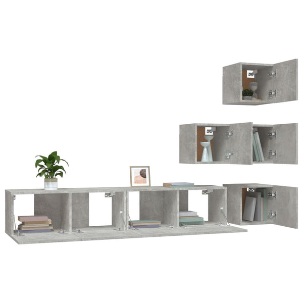 vidaXL TV Wall Cabinet Concrete Grey Engineered Wood