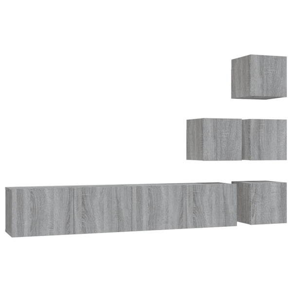 vidaXL TV Wall Cabinet Grey Sonoma Chipboard