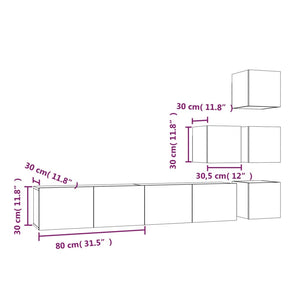 vidaXL TV Wall Cabinet Grey Sonoma Chipboard