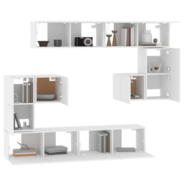 vidaXL TV Wall Cabinet White Engineered Wood