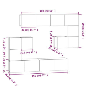 vidaXL TV Wall Cabinet White Engineered Wood
