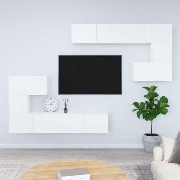 vidaXL TV Wall Cabinet White Engineered Wood