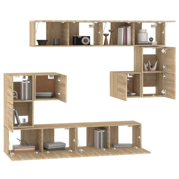 vidaXL TV Wall Cabinet Sonoma Oak Engineered Wood
