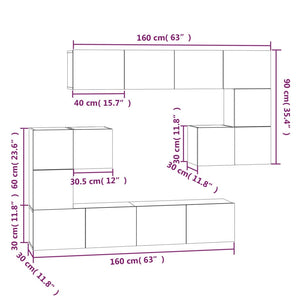 vidaXL Wall-Mounted TV Cabinet Smoked Oak Engineered Wood