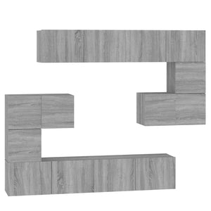 vidaXL TV Wall Cabinet Grey Sonoma Chipboard