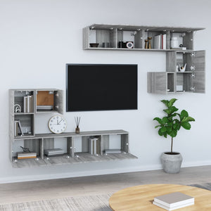 vidaXL TV Wall Cabinet Grey Sonoma Chipboard