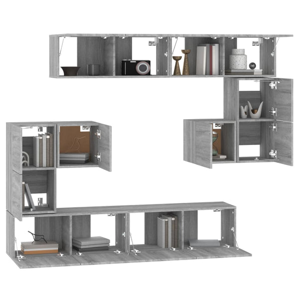 vidaXL TV Wall Cabinet Grey Sonoma Chipboard