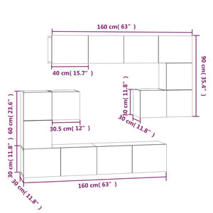 vidaXL TV Wall Cabinet Grey Sonoma Chipboard