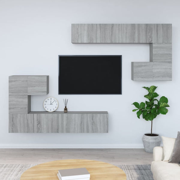 vidaXL TV Wall Cabinet Grey Sonoma Chipboard