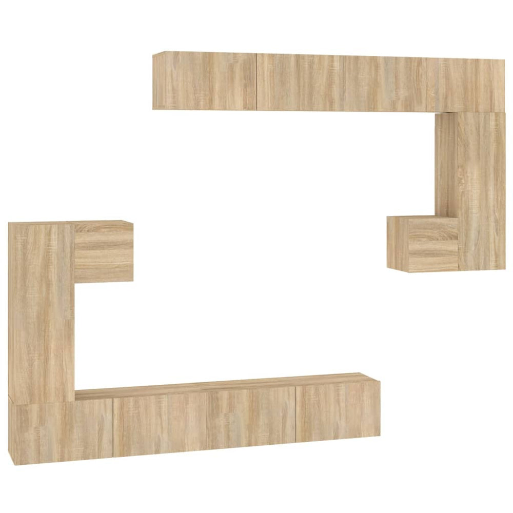 vidaXL TV Wall Cabinet Sonoma Oak Engineered Wood
