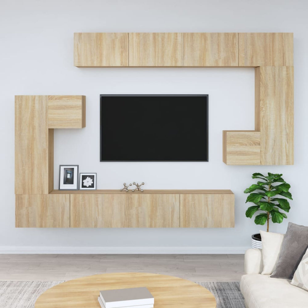 vidaXL TV Wall Cabinet Sonoma Oak Engineered Wood