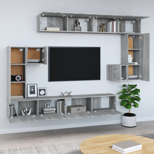 vidaXL TV Wall Cabinet Grey Sonoma Chipboard