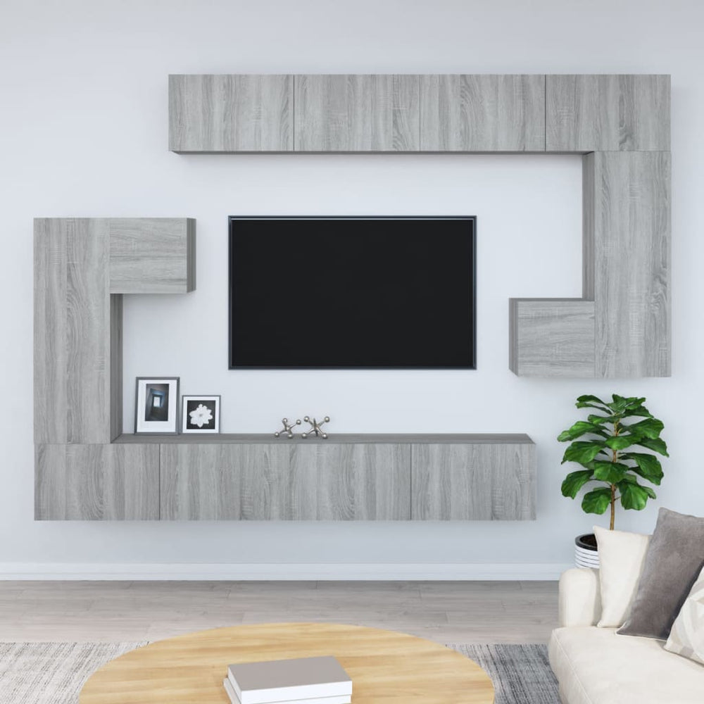vidaXL TV Wall Cabinet Grey Sonoma Chipboard