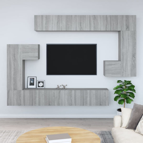 vidaXL TV Wall Cabinet Grey Sonoma Chipboard
