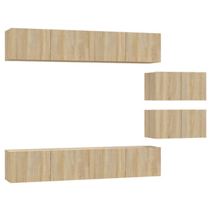 vidaXL 6-Piece TV Cabinet Set Sonoma Oak Engineered Wood