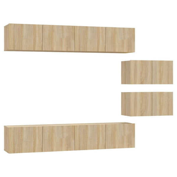 vidaXL 6-Piece TV Cabinet Set Sonoma Oak Engineered Wood