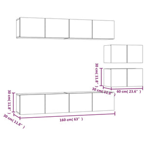 vidaXL 6-Piece TV Cabinet Set Sonoma Oak Engineered Wood