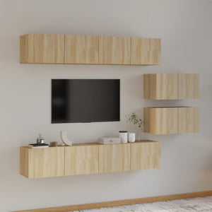 vidaXL 6-Piece TV Cabinet Set Sonoma Oak Engineered Wood