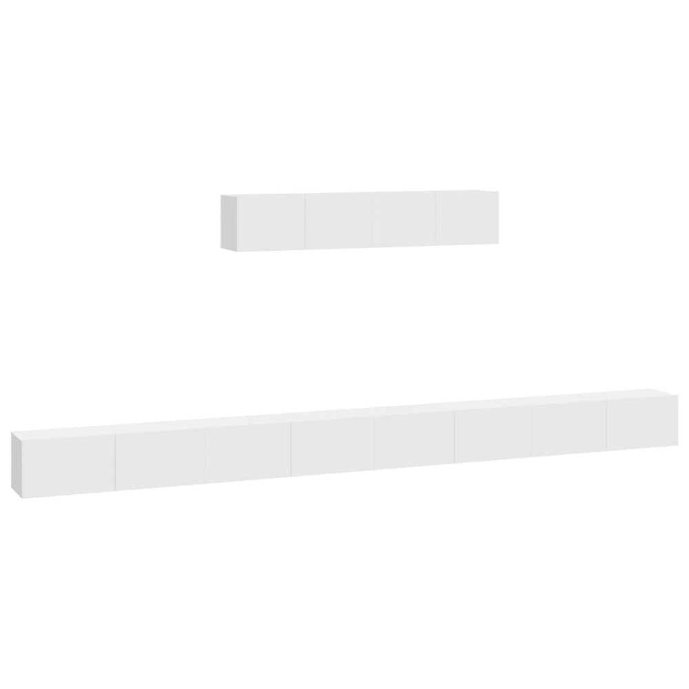 vidaXL 6-Piece TV Cabinet Set White Engineered Wood