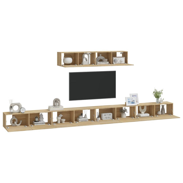 vidaXL 6-Piece TV Cabinet Set Sonoma Oak Engineered Wood