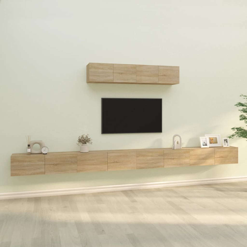 vidaXL 6-Piece TV Cabinet Set Sonoma Oak Engineered Wood