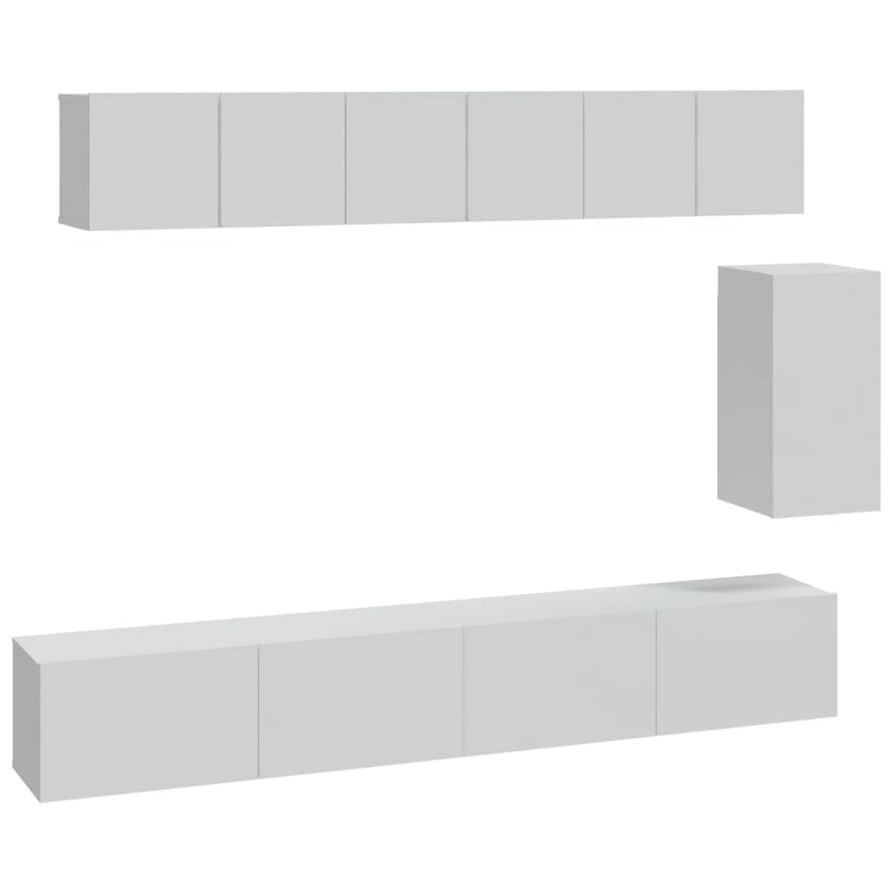 vidaXL 6-Piece TV Cabinet Set White Engineered Wood