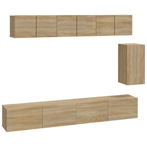 vidaXL 6-Piece TV Cabinet Set Sonoma Oak Engineered Wood