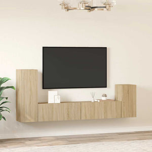 vidaXL 4-Piece TV Cabinet Set Sonoma Oak Engineered Wood