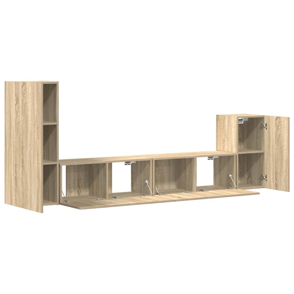 vidaXL 4-Piece TV Cabinet Set Sonoma Oak Engineered Wood